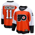 Philadelphia Flyers Travis Konecny Orange Home Breakaway Jersey product image 1, provided for visual reference and product