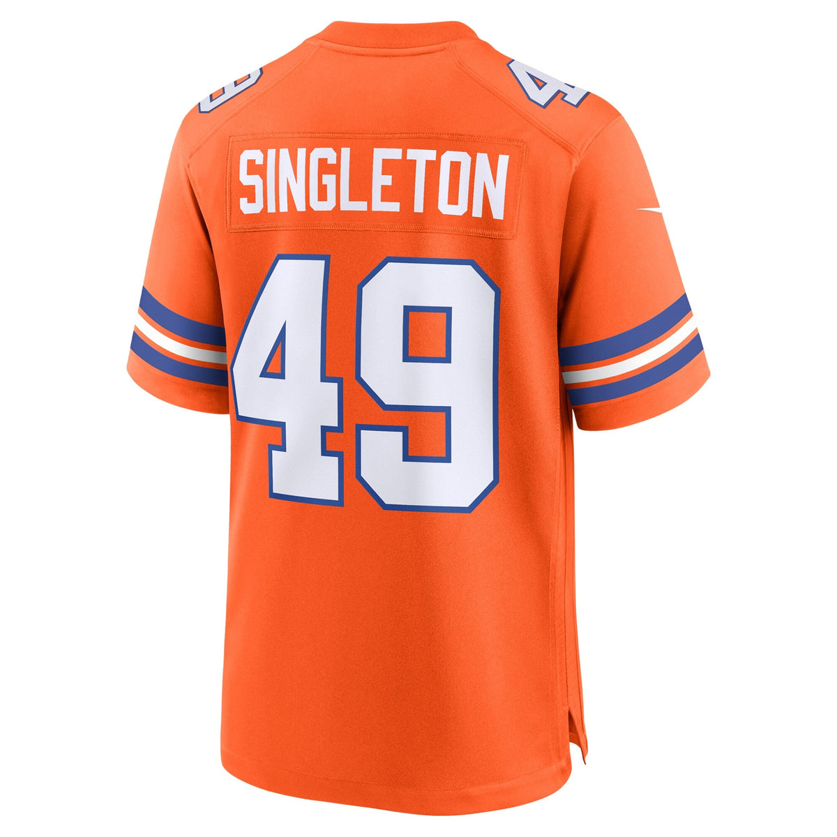 Denver Broncos Alex Singleton Orange Alternate Game Jersey product image 4, provided for visual reference and product detail