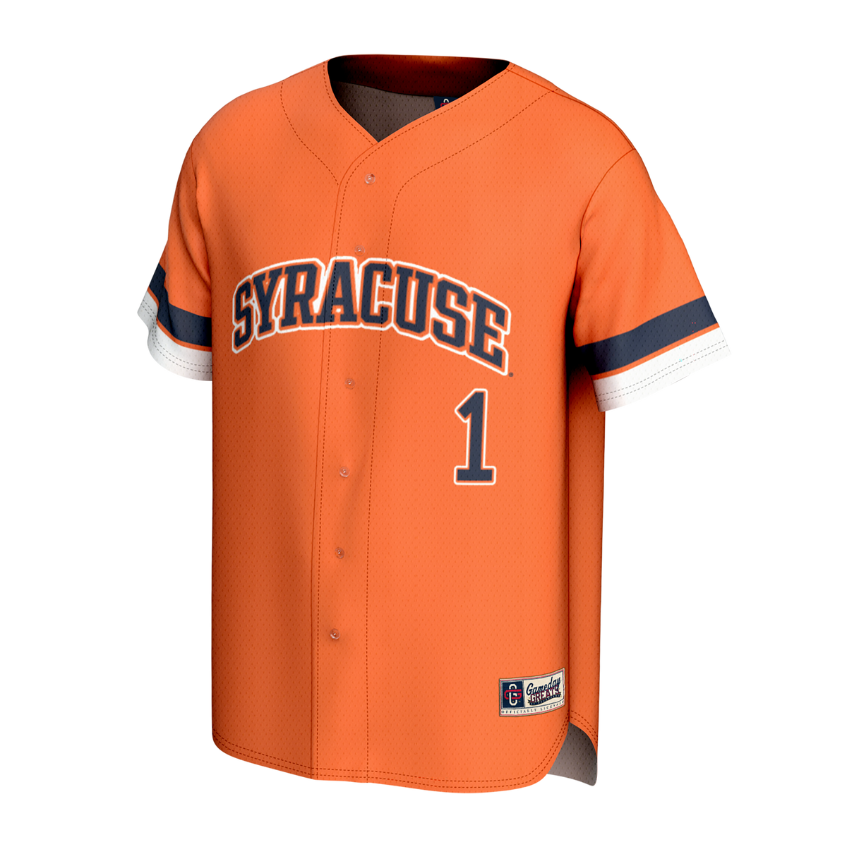 Syracuse Orange Lightweight Collegiate Baseball Fashion Jersey - Orange product image 3, provided for visual reference and