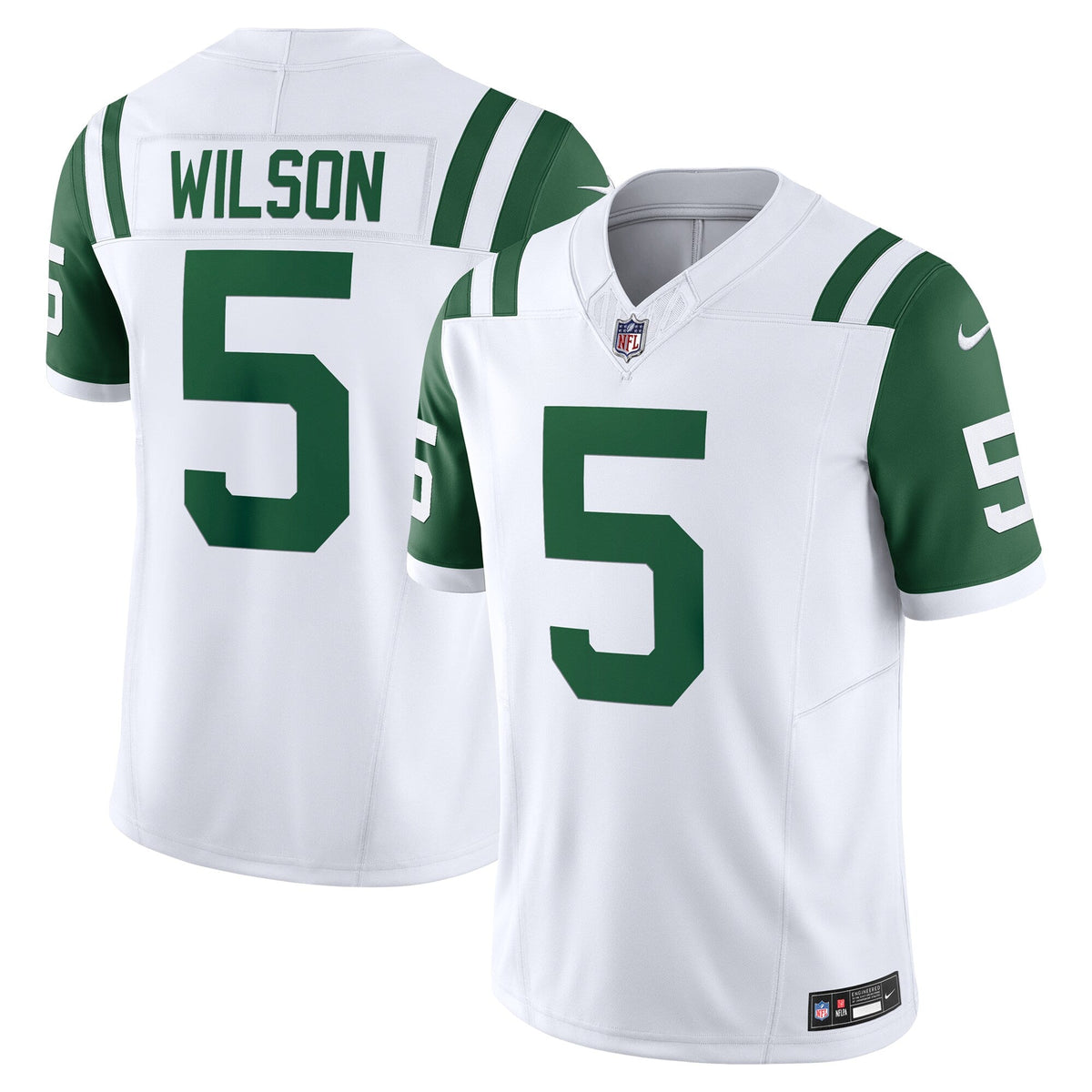 New York Jets Garrett Wilson White Classic Alternate Vapor F.U.S.E. Limited Jersey product image 1, provided for visual