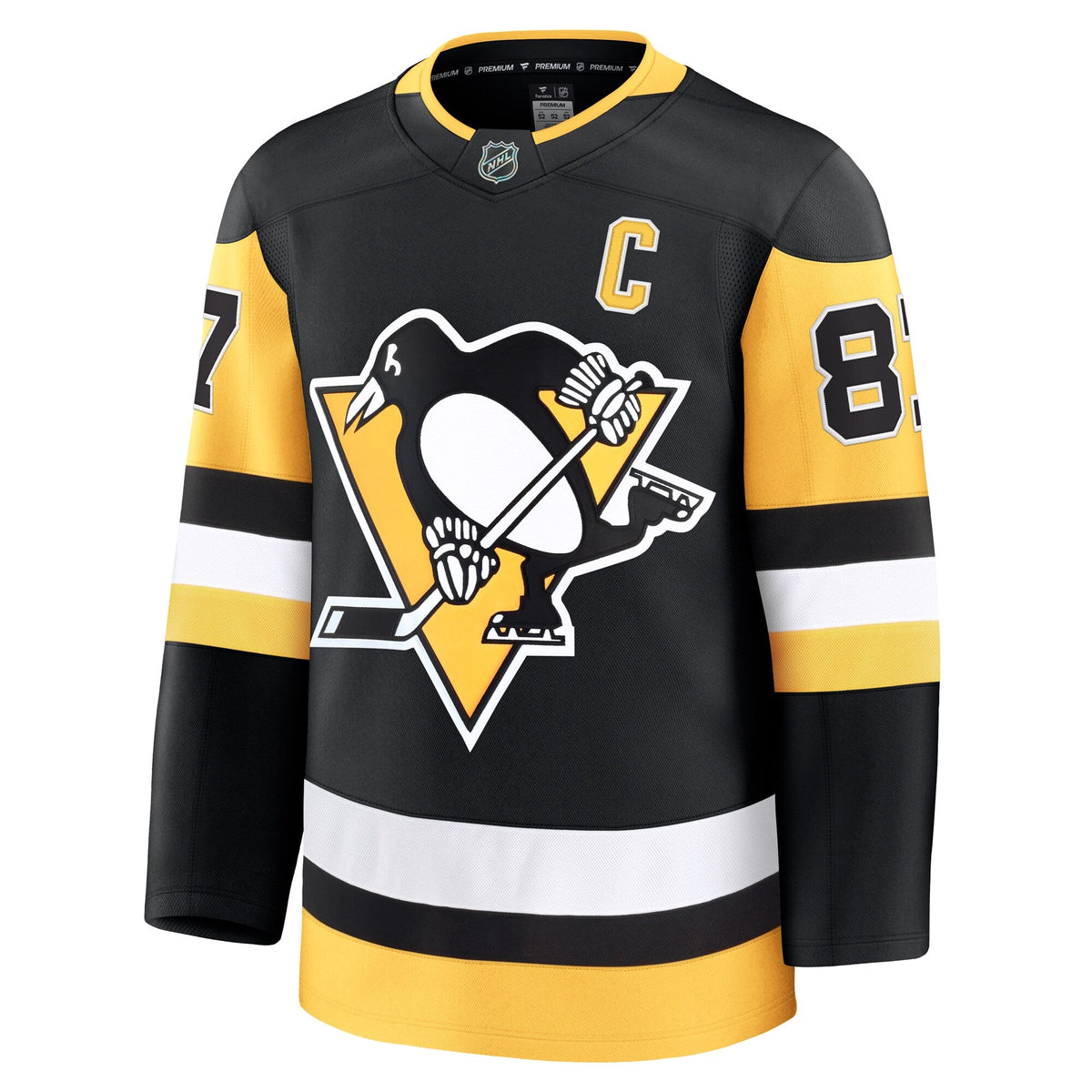 Pittsburgh Penguins Sidney Crosby Black Home Premium Jersey product image 3, provided for visual reference and product