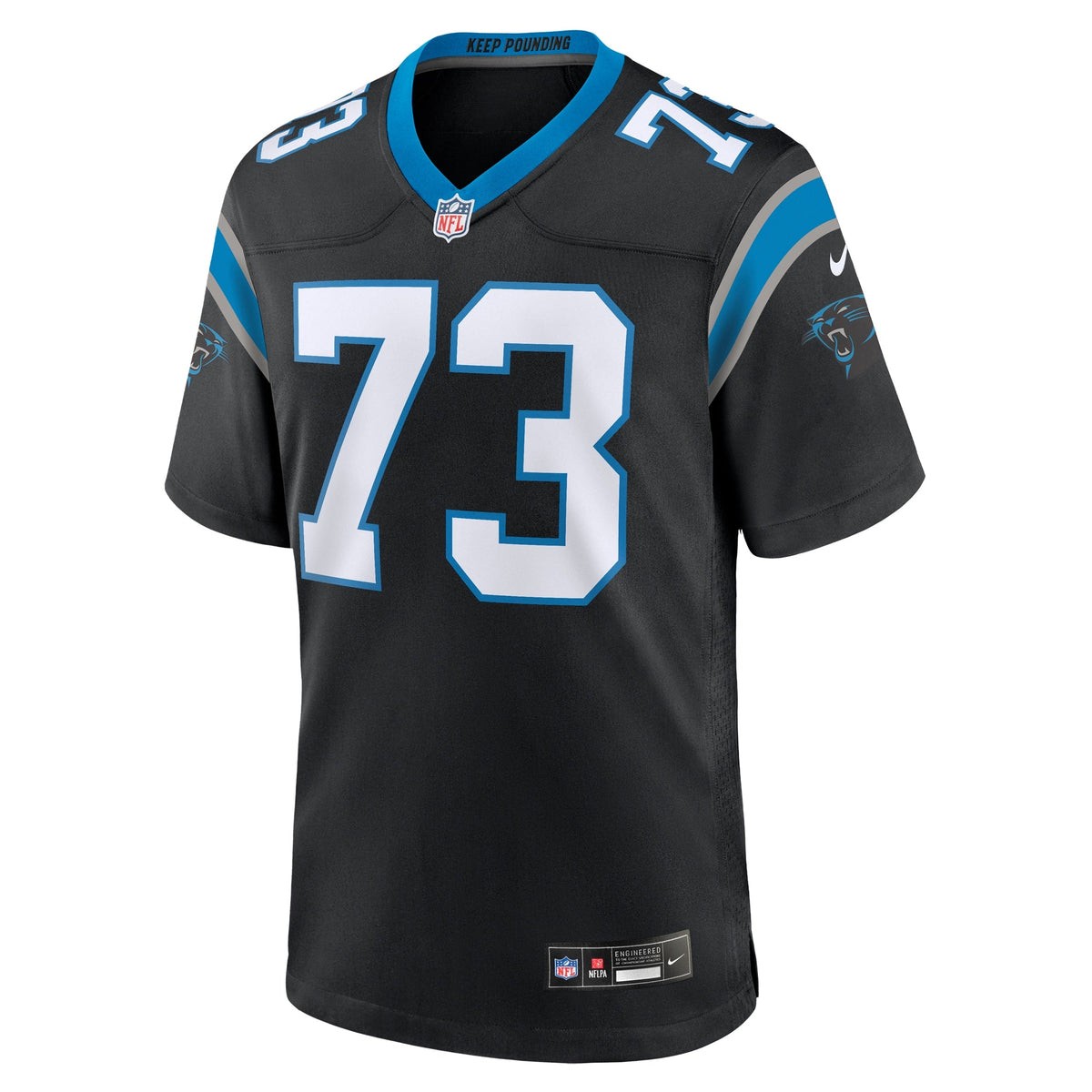 Carolina Panthers Rashard Lawrence Black Game Jersey product image 3, provided for visual reference and product detail review