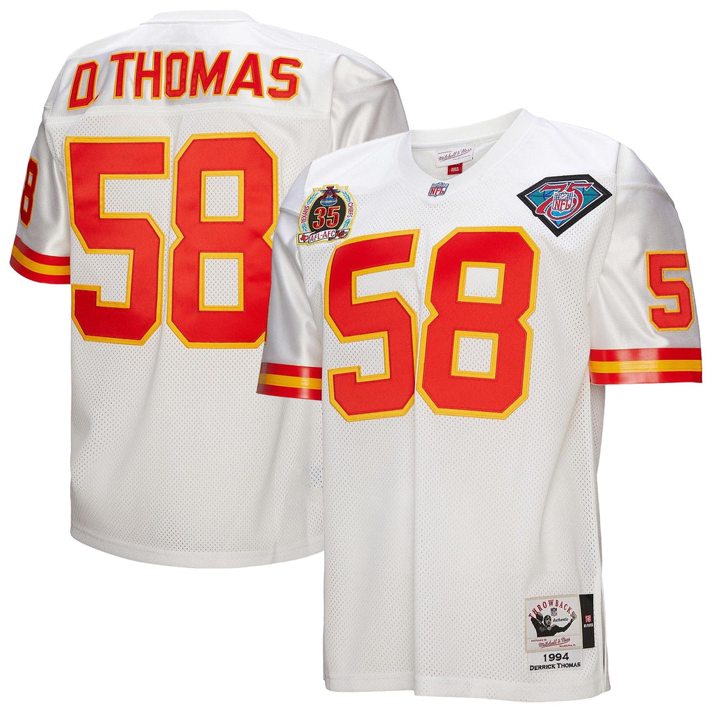 Kansas City Chiefs 1994 Derrick Thomas White Authentic Throwback Retired Player Jersey product image 2, provided for visual