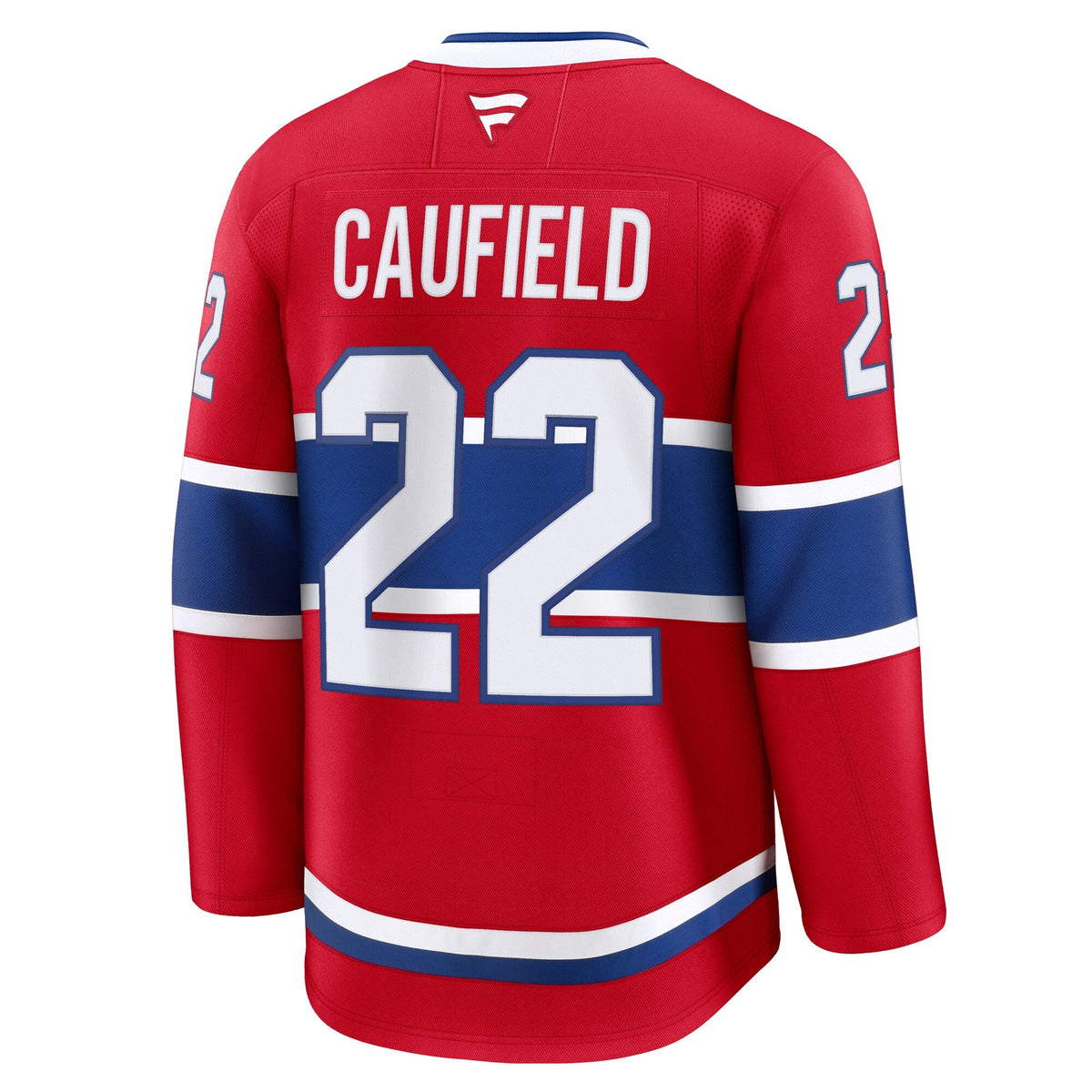 Montreal Canadiens Cole Caufield Red Home Premium Jersey product image 4, provided for visual reference and product detail
