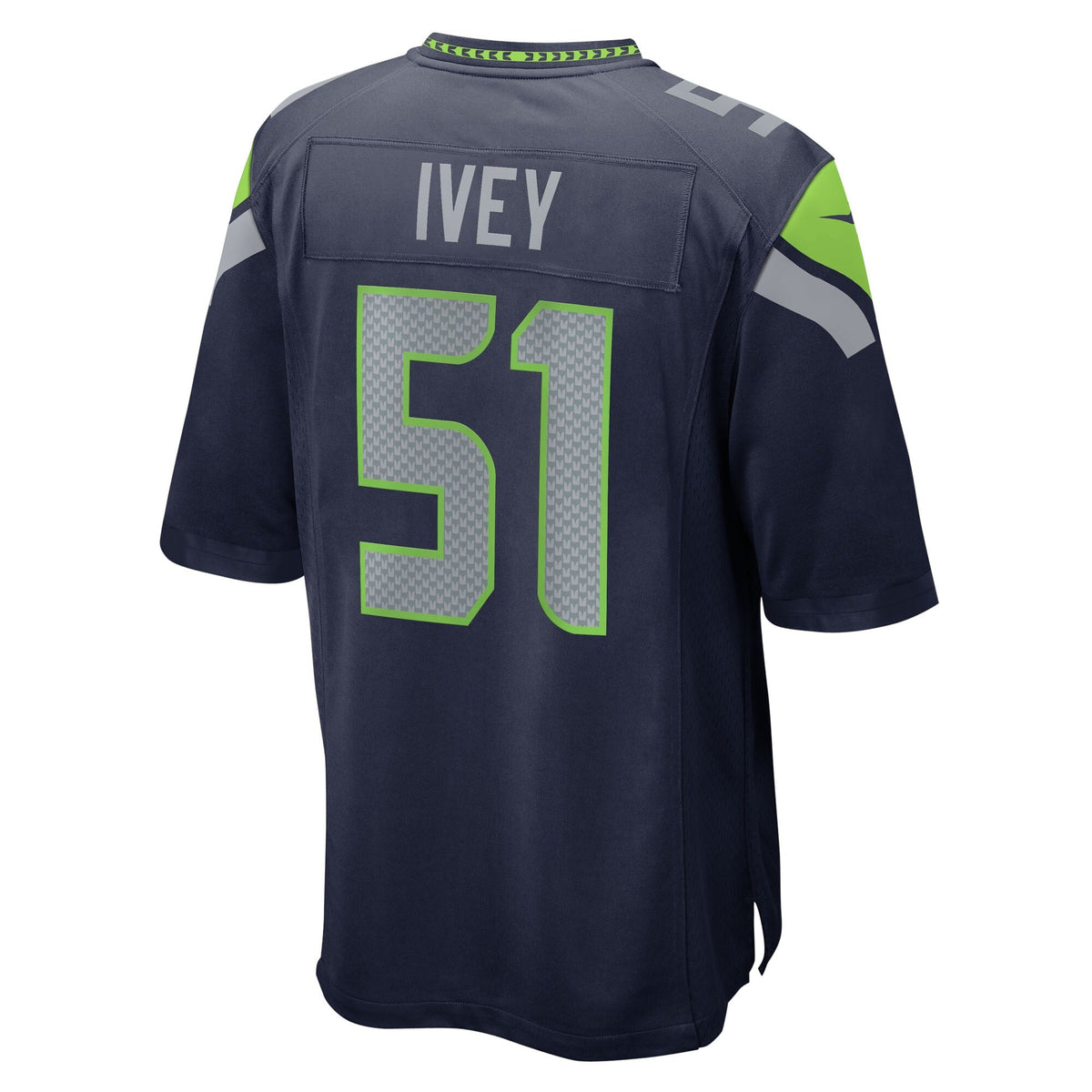 Seattle Seahawks Jared Ivey College Navy Team Game Jersey product image 4, provided for visual reference and product detail