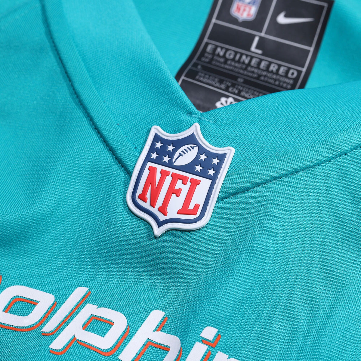 Miami Dolphins Aqua Custom Game Jersey product image 5, provided for visual reference and product detail review