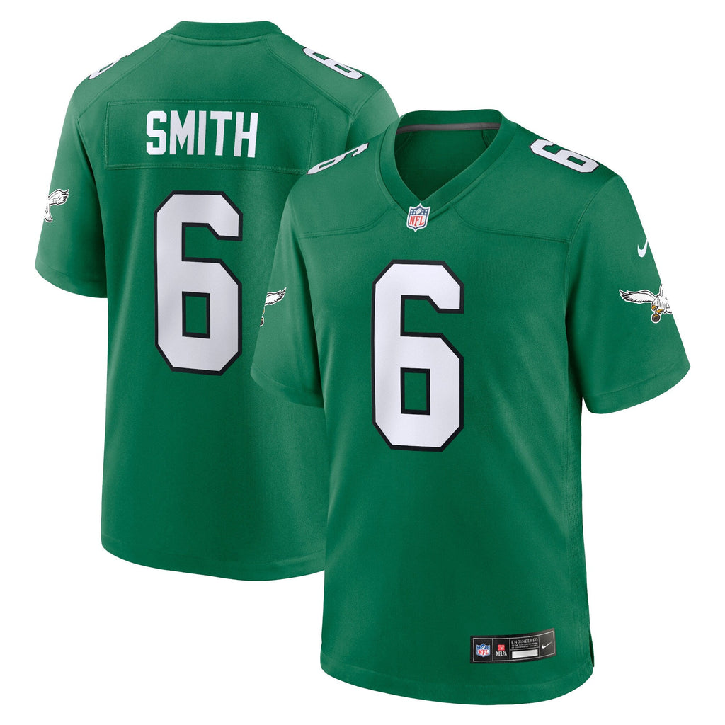 Philadelphia Eagles DeVonta Smith Kelly Green Alternate Game Player Jersey product image 1, provided for visual reference