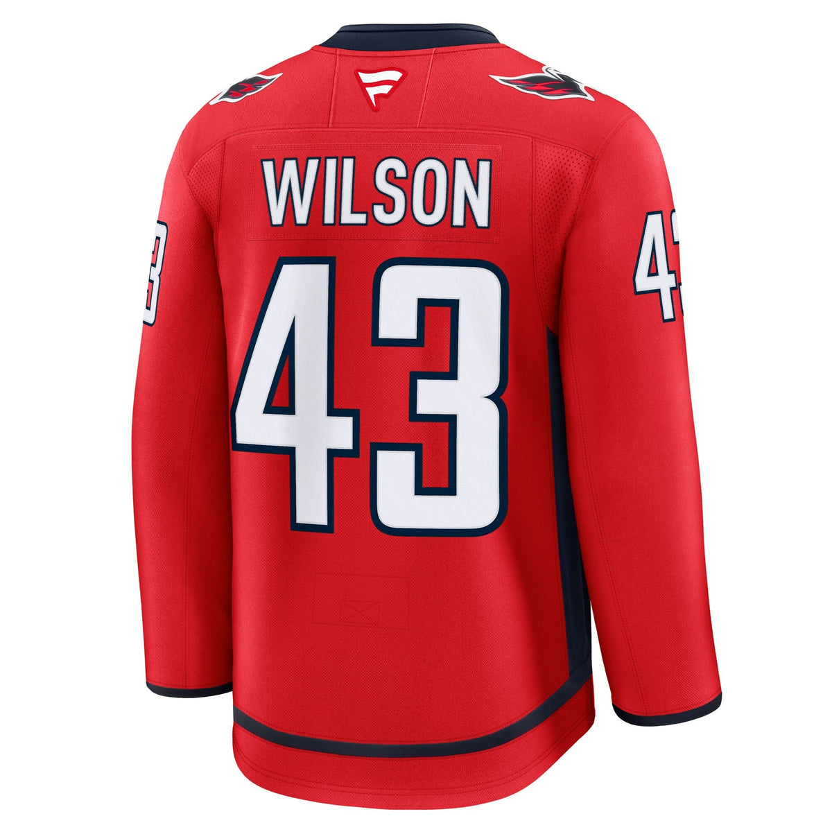 Washington Capitals Tom Wilson Red Home Premium Jersey product image 4, provided for visual reference and product detail