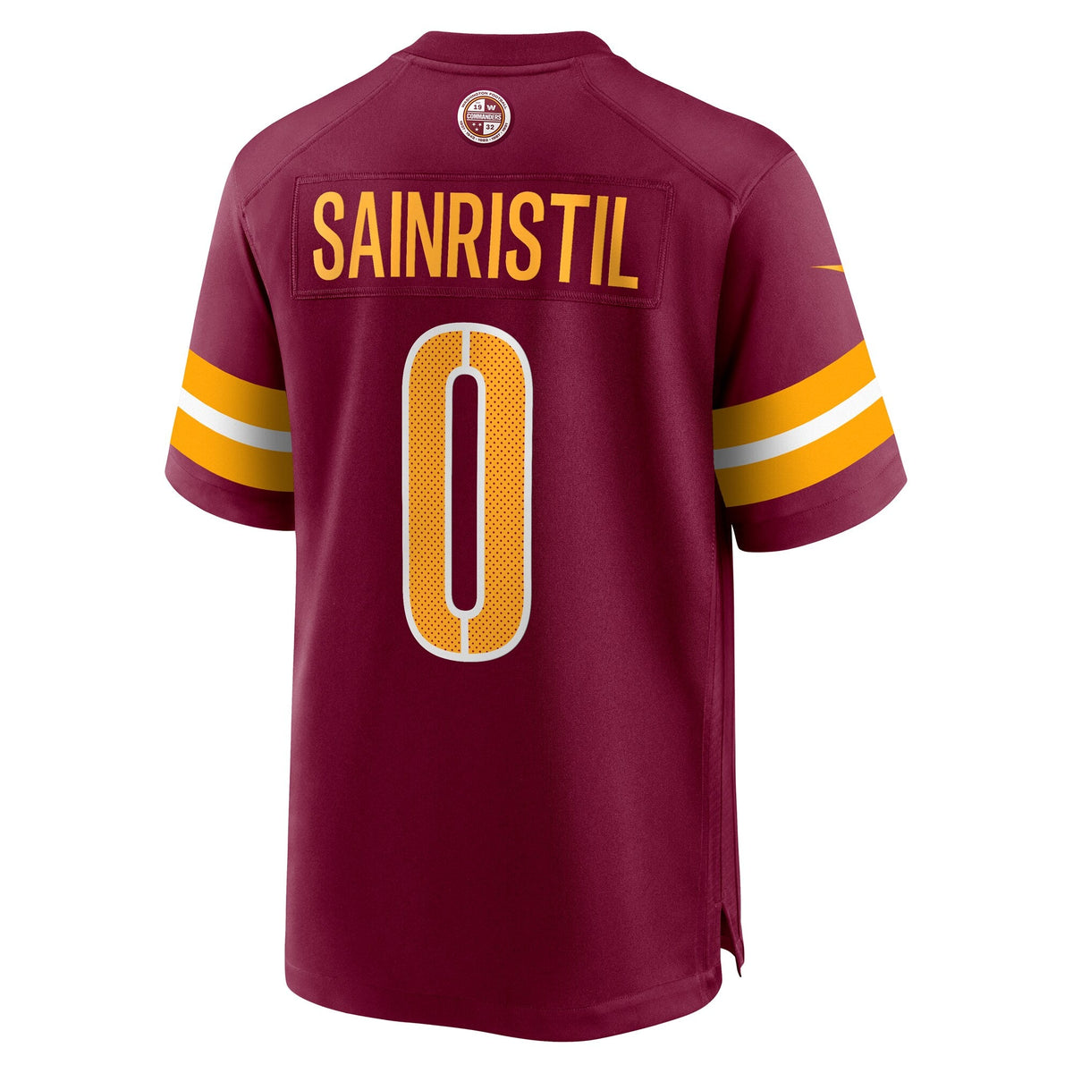 Washington Commanders Mike Sainristil Burgundy Game Jersey product image 4, provided for visual reference and product detail
