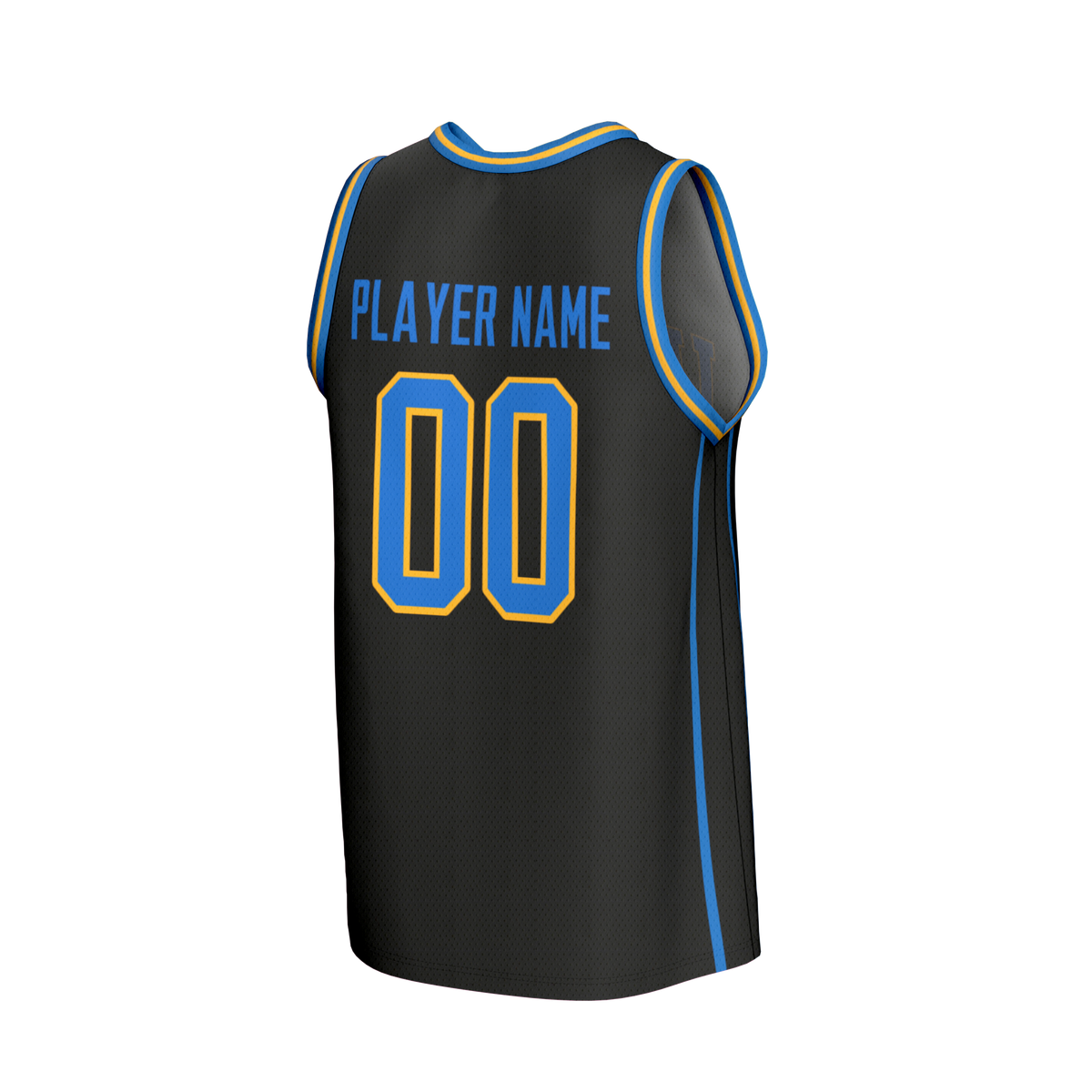 UCLA Bruins NIL Pick-A-Player Lightweight Basketball Fashion Jersey - Black product image 4, provided for visual reference