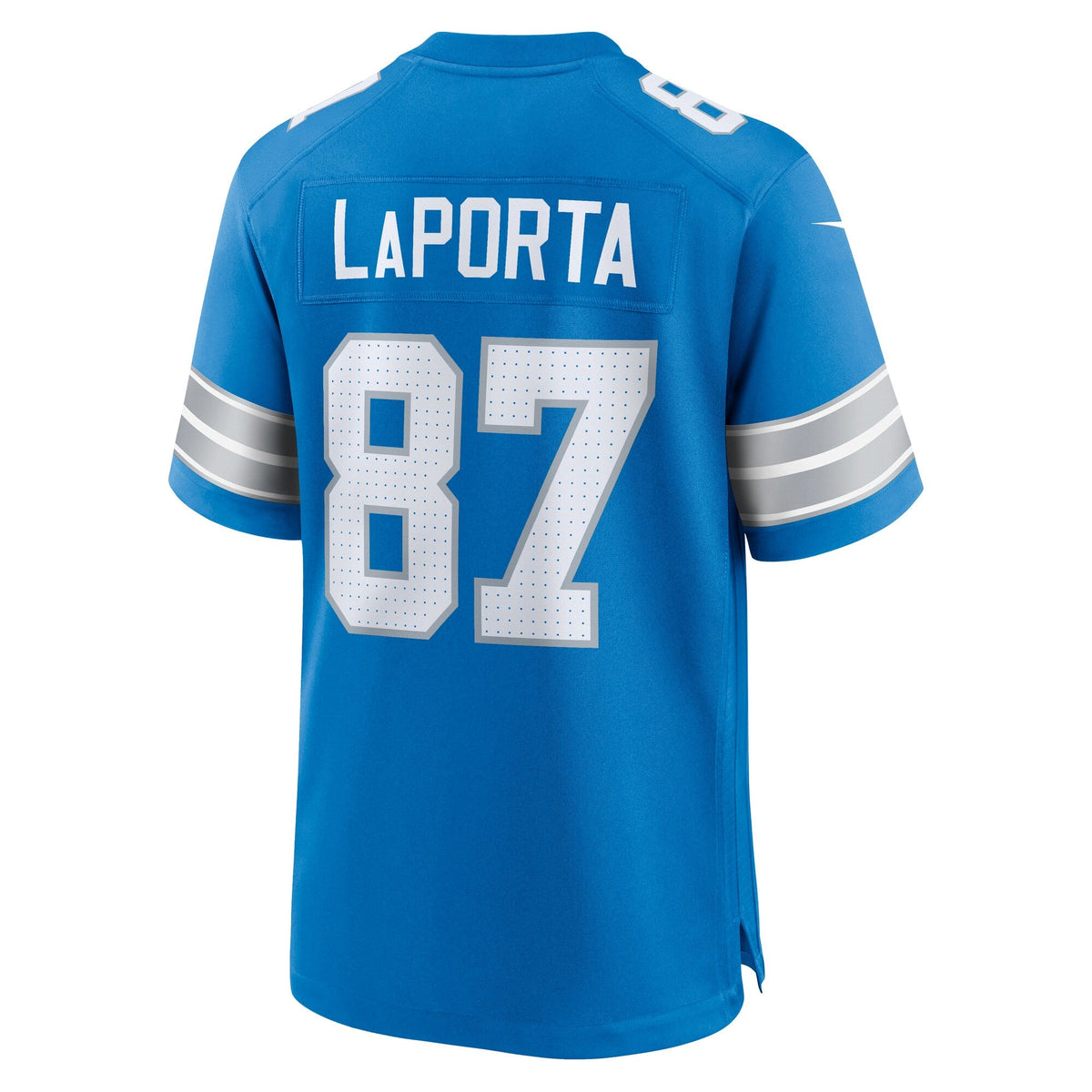 Detroit Lions Sam LaPorta Blue Game Jersey product image 4, provided for visual reference and product detail review