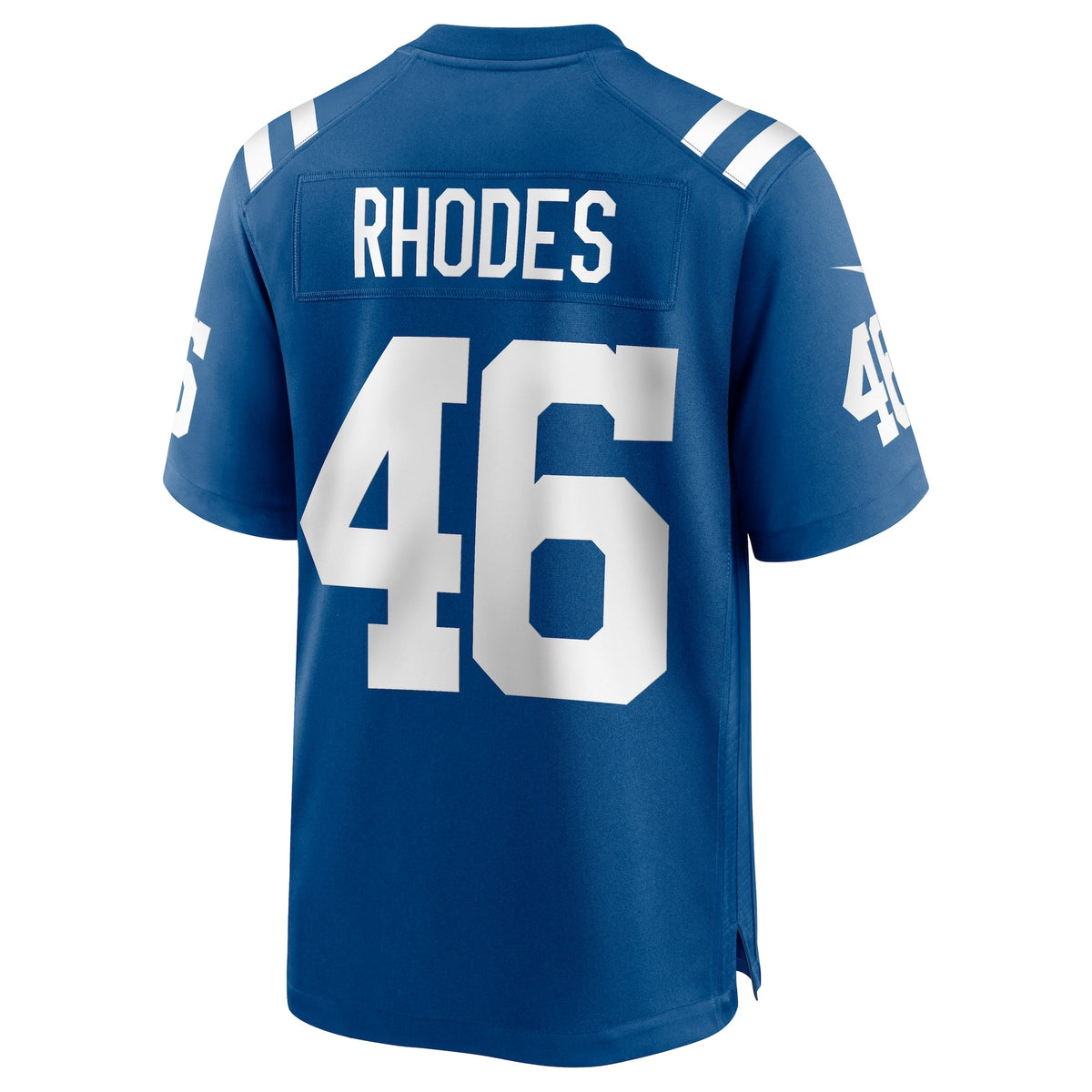 Indianapolis Colts Luke Rhodes Royal Game Jersey product image 4, provided for visual reference and product detail review