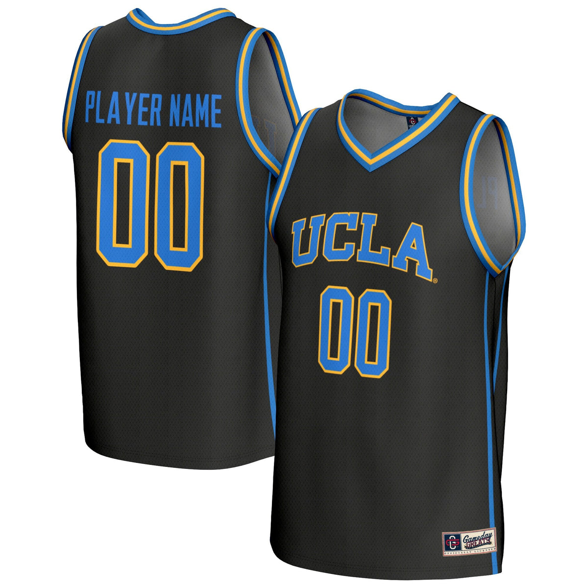 UCLA Bruins NIL Pick-A-Player Lightweight Basketball Fashion Jersey - Black product image 2, provided for visual reference