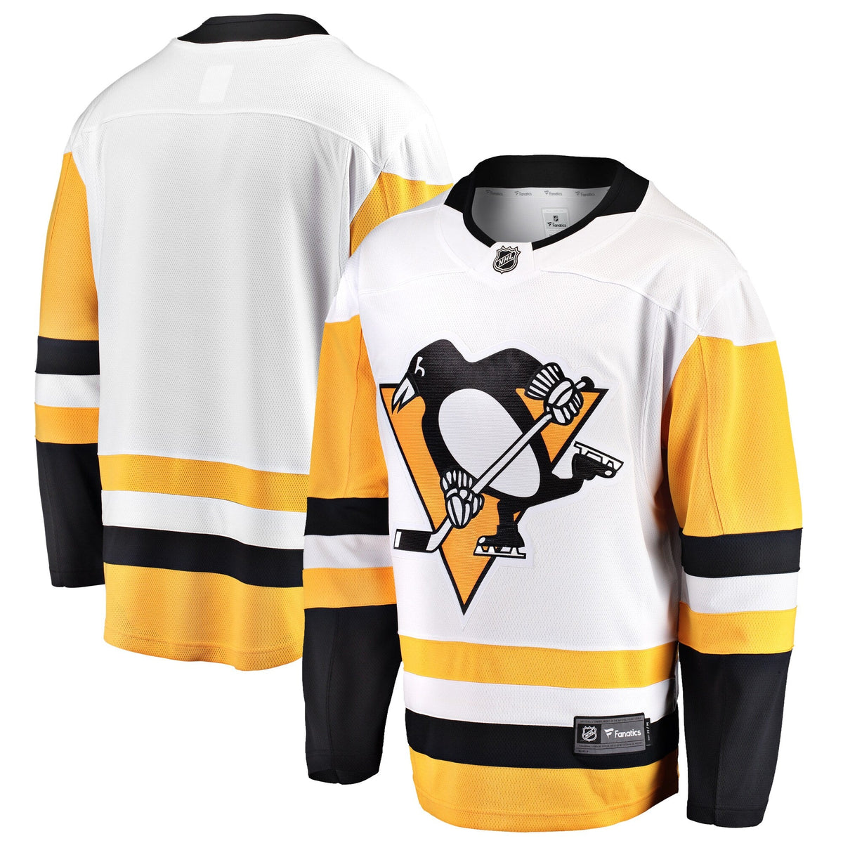 Pittsburgh Penguins White Away Breakaway Jersey product image 1, provided for visual reference and product detail review