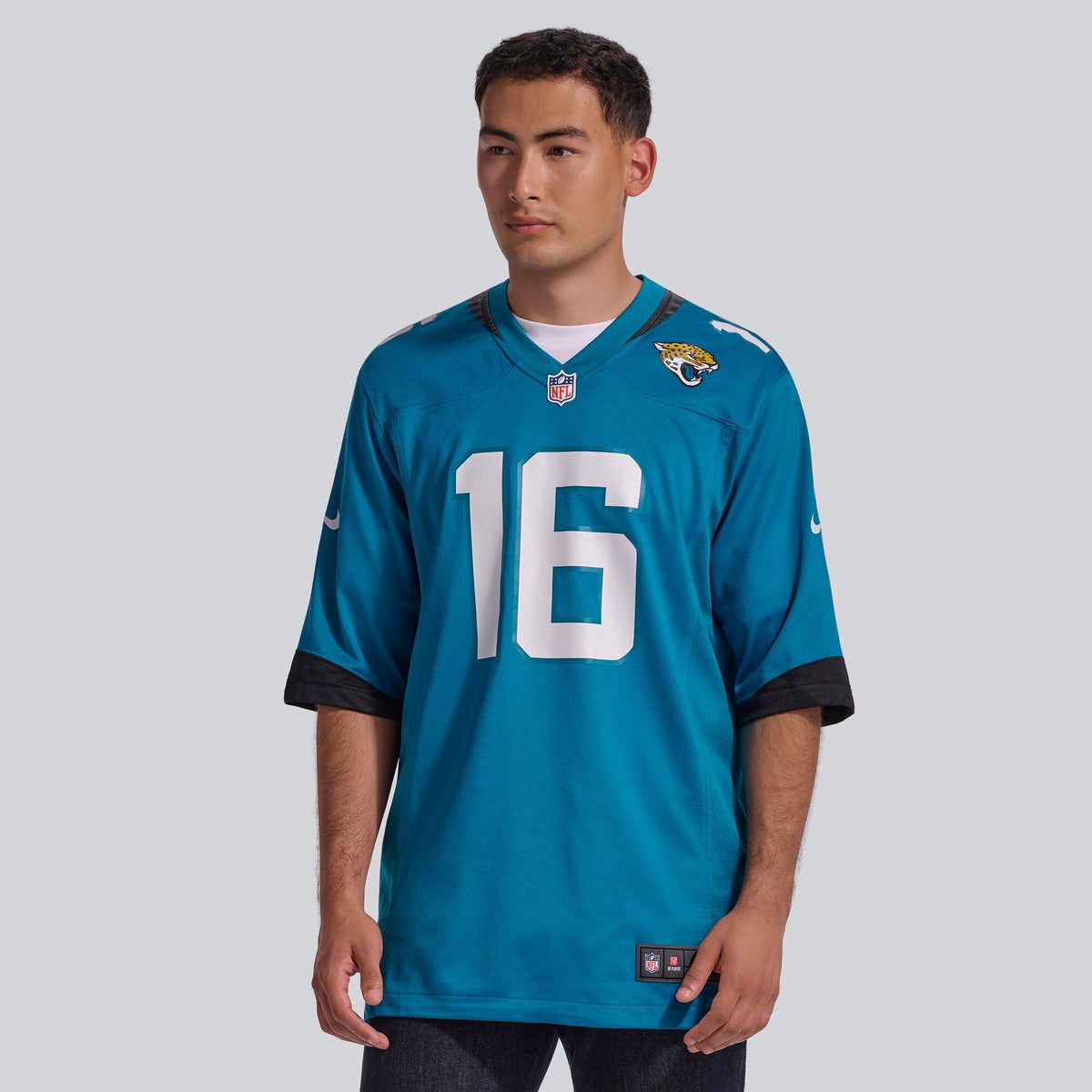 Jacksonville Jaguars Trevor Lawrence Teal Home Game Jersey product image 3, provided for visual reference and product detail