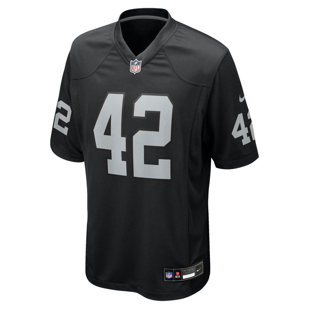 Las Vegas Raiders Ronnie Lott Black Game Retired Player Jersey product image 2, provided for visual reference and product