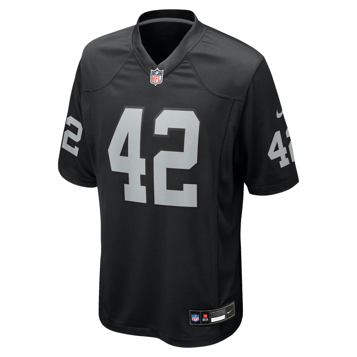 Las Vegas Raiders Ronnie Lott Black Game Retired Player Jersey product image 2, provided for visual reference and product