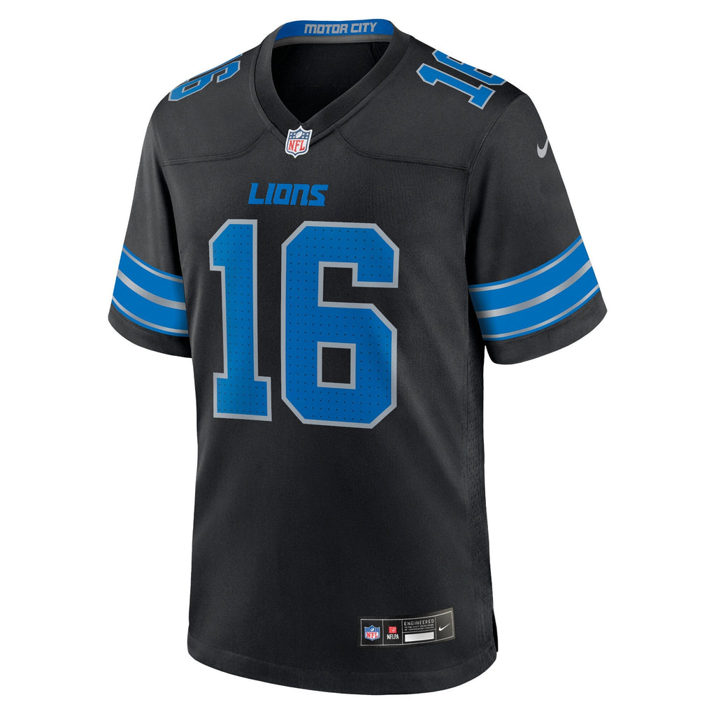 Detroit Lions Jared Goff Black 2nd Alternate Game Jersey product image 3, provided for visual reference and product detail