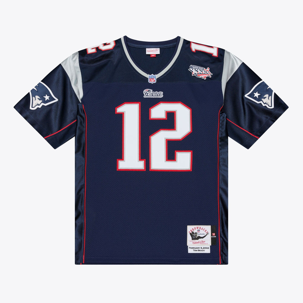 New England Patriots Tom Brady Navy Super Bowl XXXVI Authentic Throwback Jersey product image 1, provided for visual