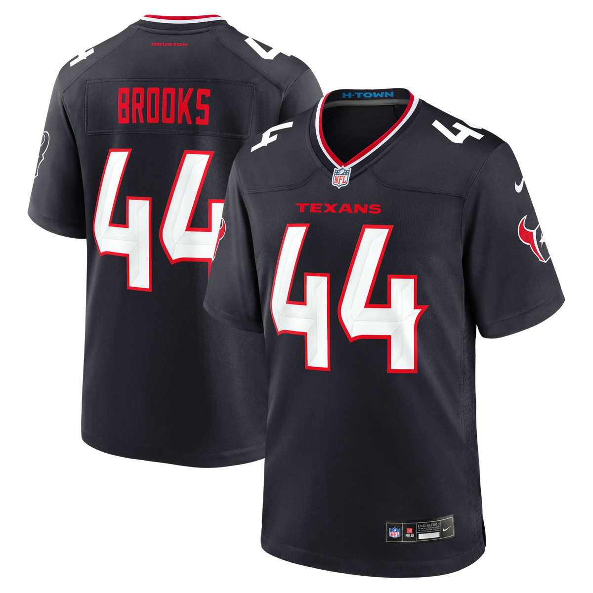 Houston Texans British Brooks Navy Team Game Jersey product image 1, provided for visual reference and product detail review