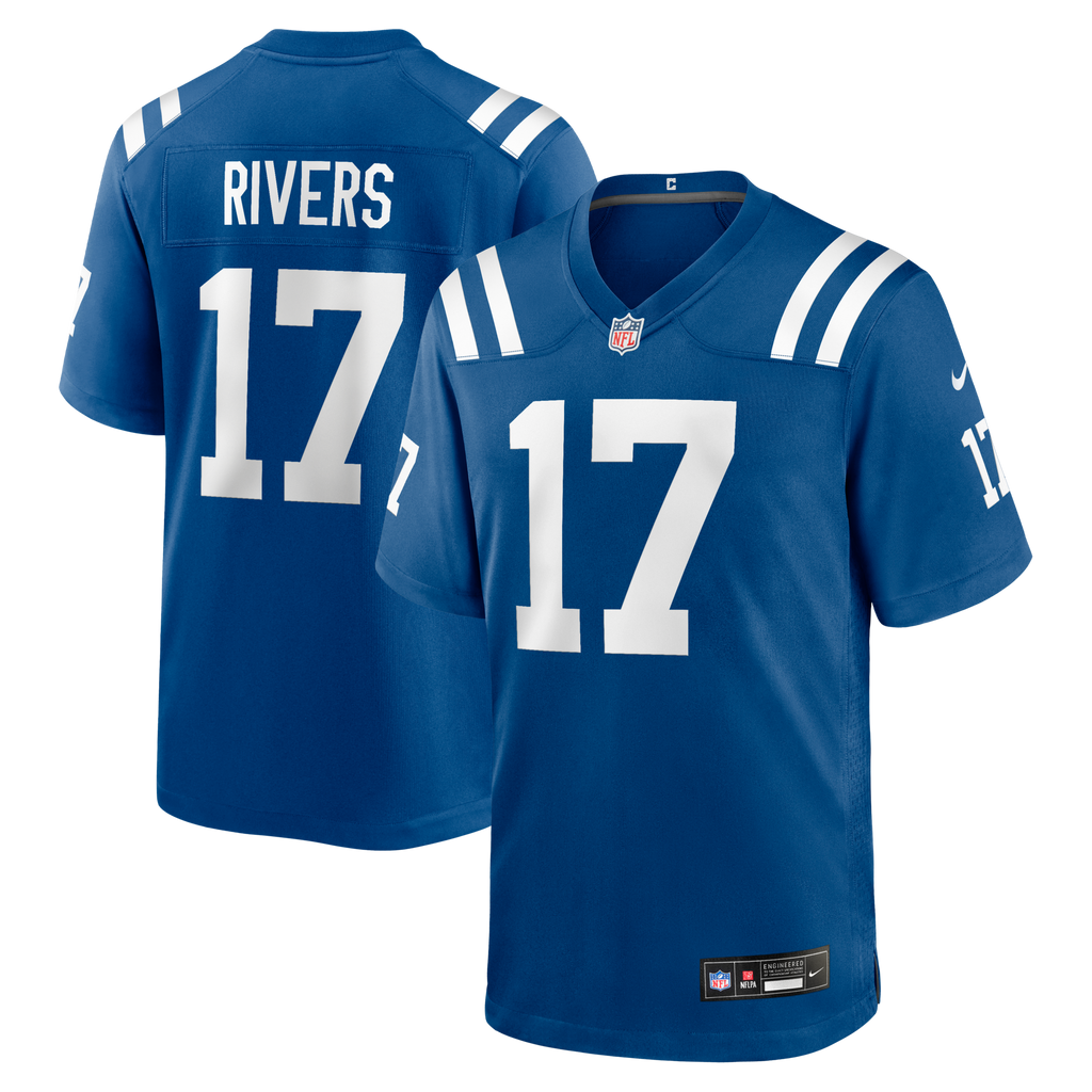 Indianapolis Colts Philip Rivers Royal Game Jersey product image 2, provided for visual reference and product detail review