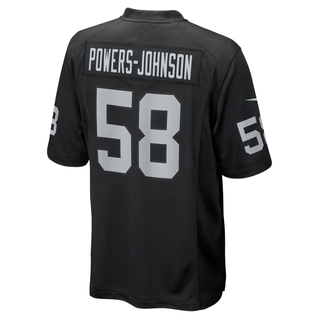 Las Vegas Raiders Jackson Powers-Johnson Black Team Game Jersey product image 4, provided for visual reference and product