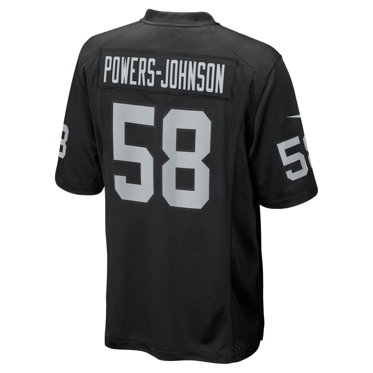 Las Vegas Raiders Jackson Powers-Johnson Black Team Game Jersey product image 4, provided for visual reference and product