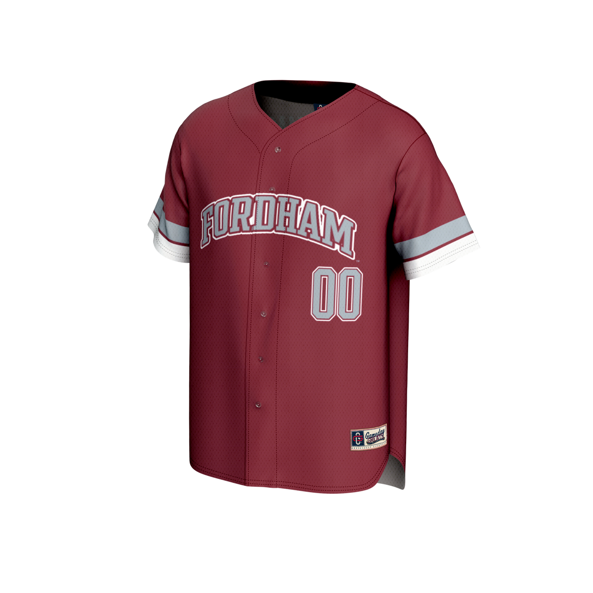 Fordham Rams Lightweight Collegiate Baseball NIL Pick-A-Player Fashion Jersey - Maroon product image 3, provided for visual