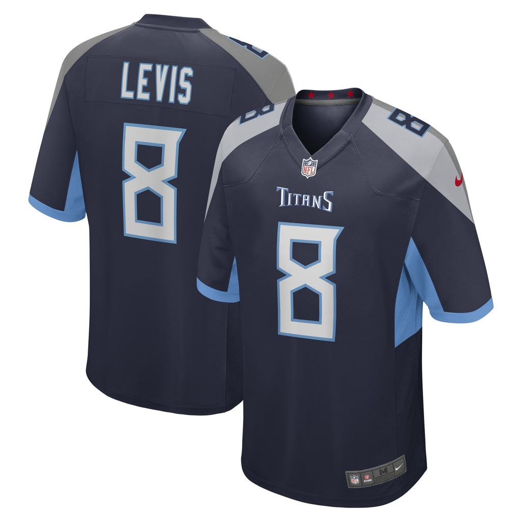 Tennessee Titans Will Levis Navy Game Jersey product image 1, provided for visual reference and product detail review