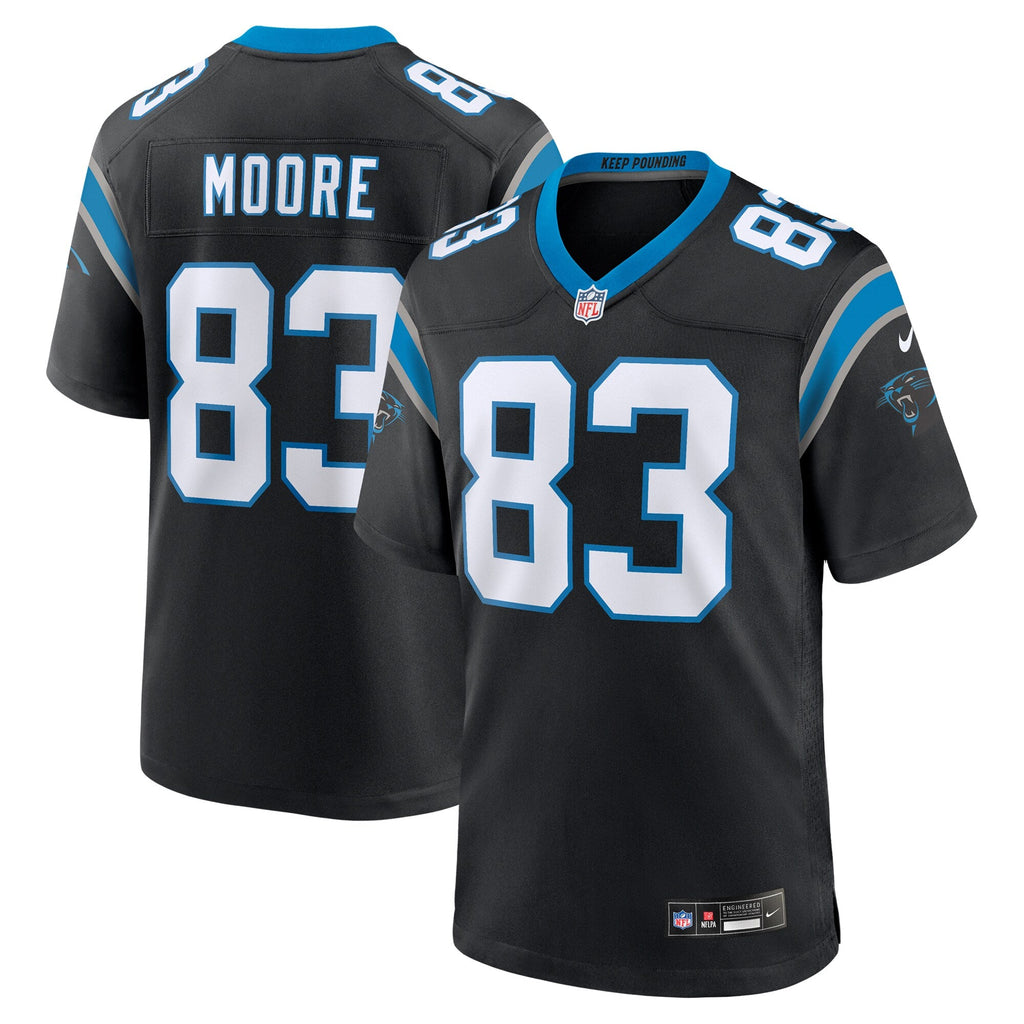 Carolina Panthers David Moore Black Game Jersey product image 2, provided for visual reference and product detail review