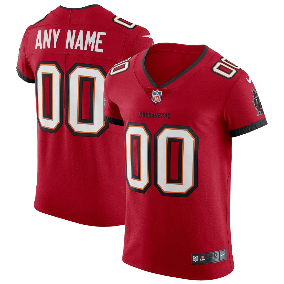 Tampa Bay Buccaneers Red Vapor Elite Custom Jersey product image 1, provided for visual reference and product detail review