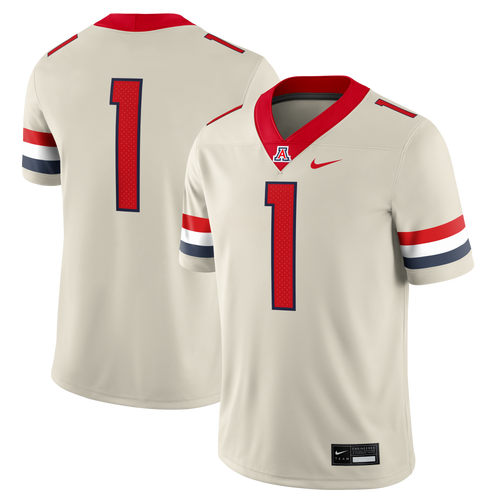 #1 Arizona Wildcats Alternate Game Football Jersey - Cream product image 2, provided for visual reference and product detail