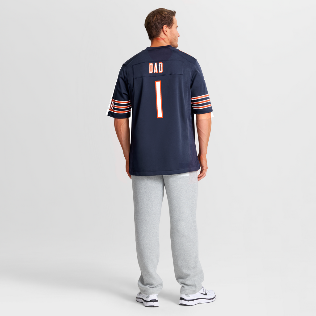 Chicago Bears Number 1 Dad Navy Game Jersey product image 9, provided for visual reference and product detail review