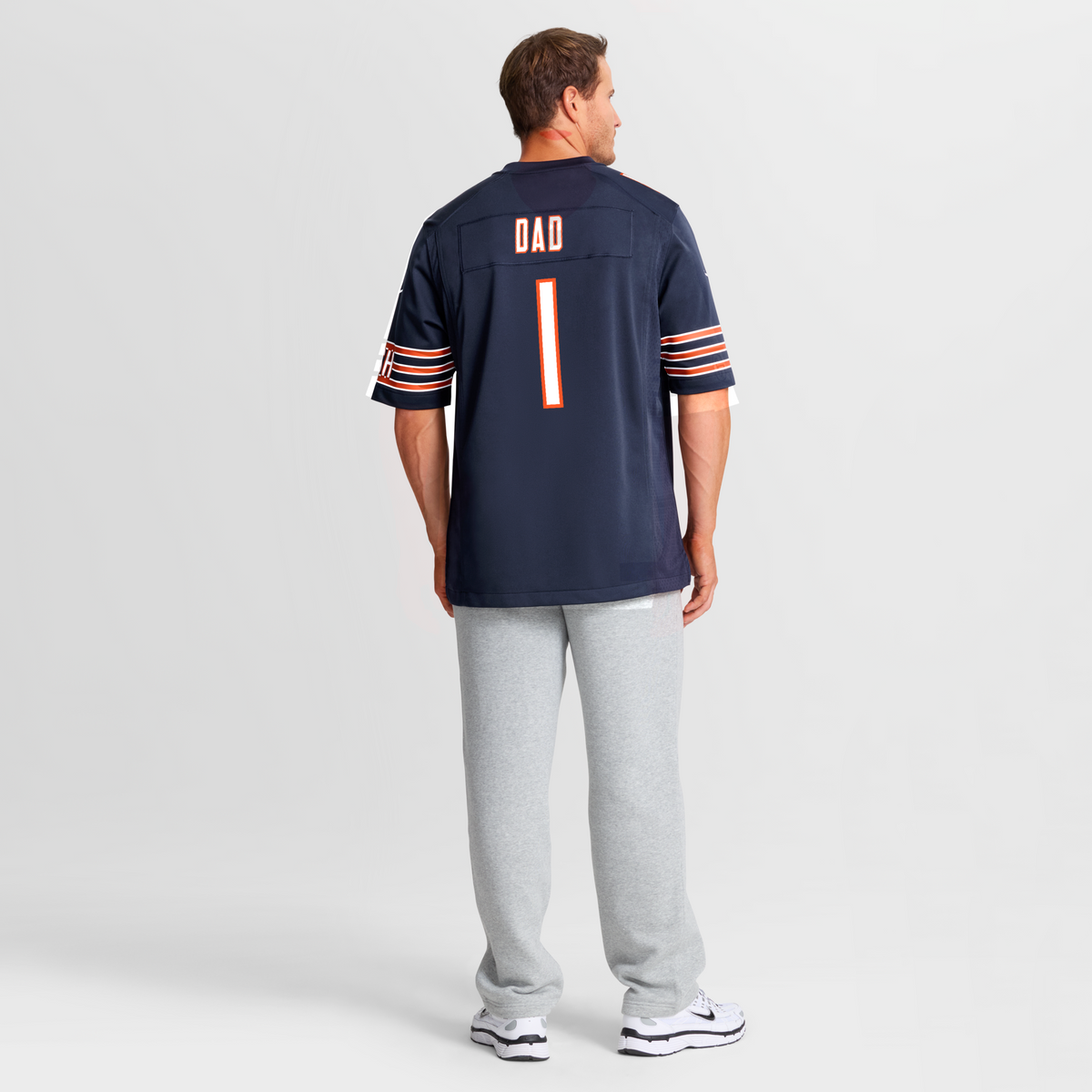 Chicago Bears Number 1 Dad Navy Game Jersey product image 9, provided for visual reference and product detail review