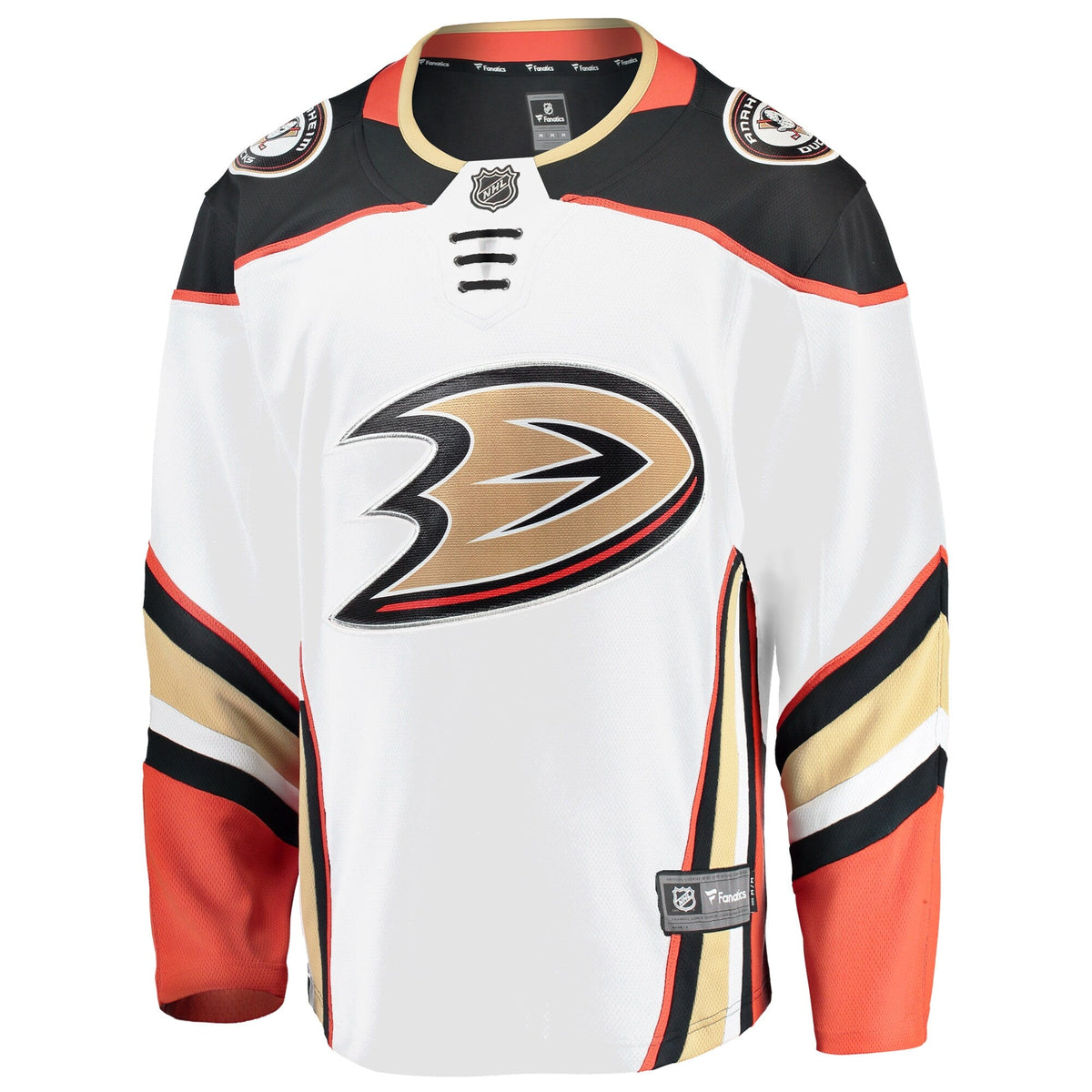 Anaheim Ducks White Breakaway Away Jersey product image 3, provided for visual reference and product detail review