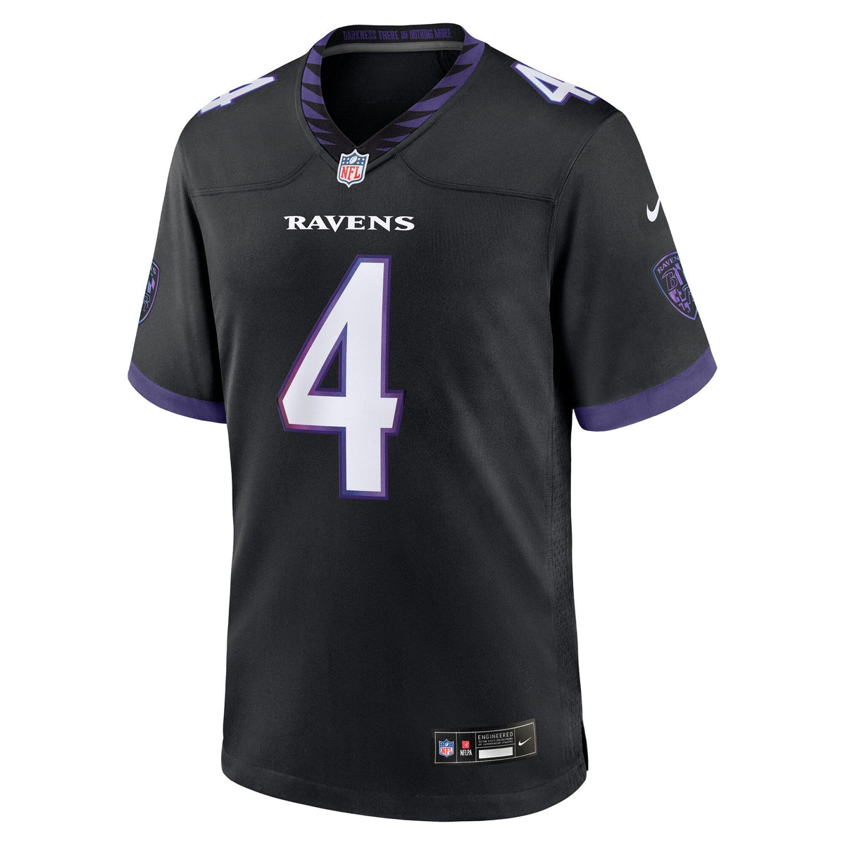 Baltimore Ravens Zay Flowers Black Alternate Game Jersey product image 3, provided for visual reference and product detail