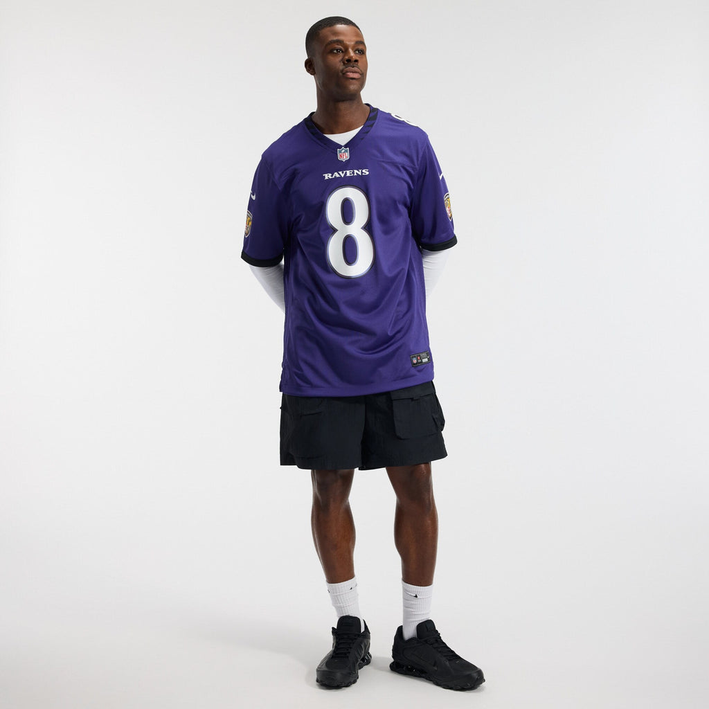 Baltimore Ravens Lamar Jackson Purple Team Game Jersey product image 5, provided for visual reference and product detail
