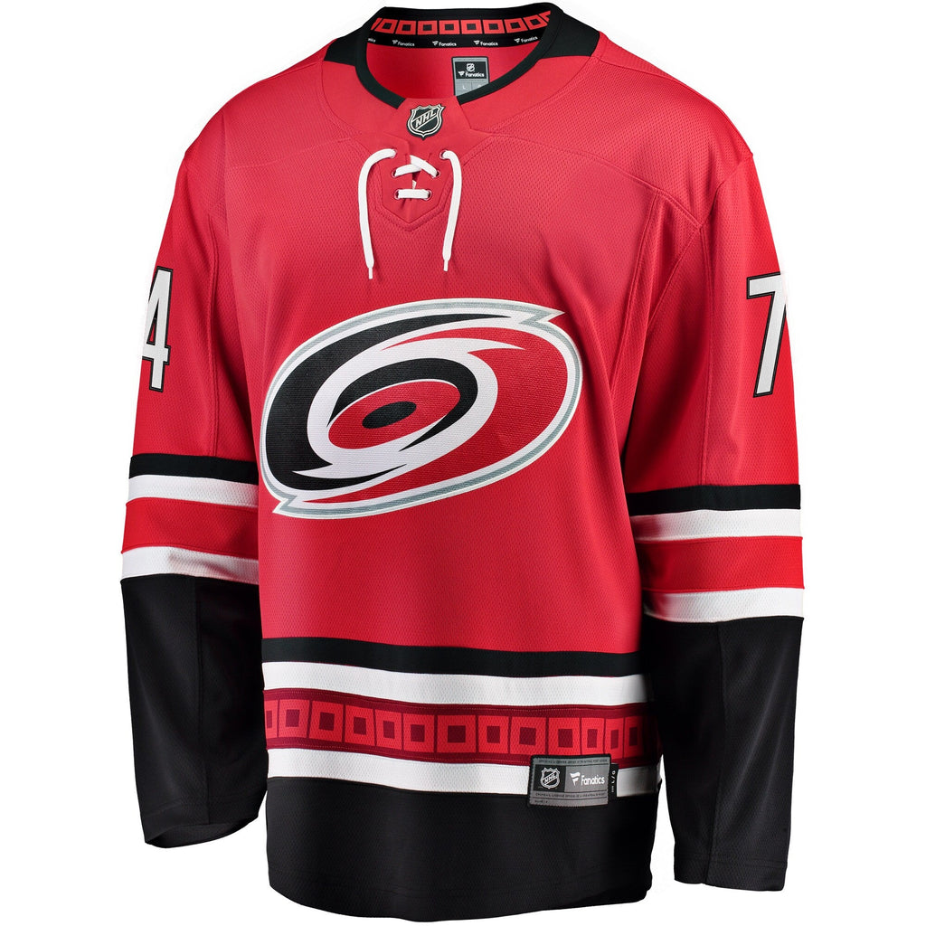 Carolina Hurricanes Jaccob Slavin Red Alternate Breakaway Player Jersey product image 3, provided for visual reference and