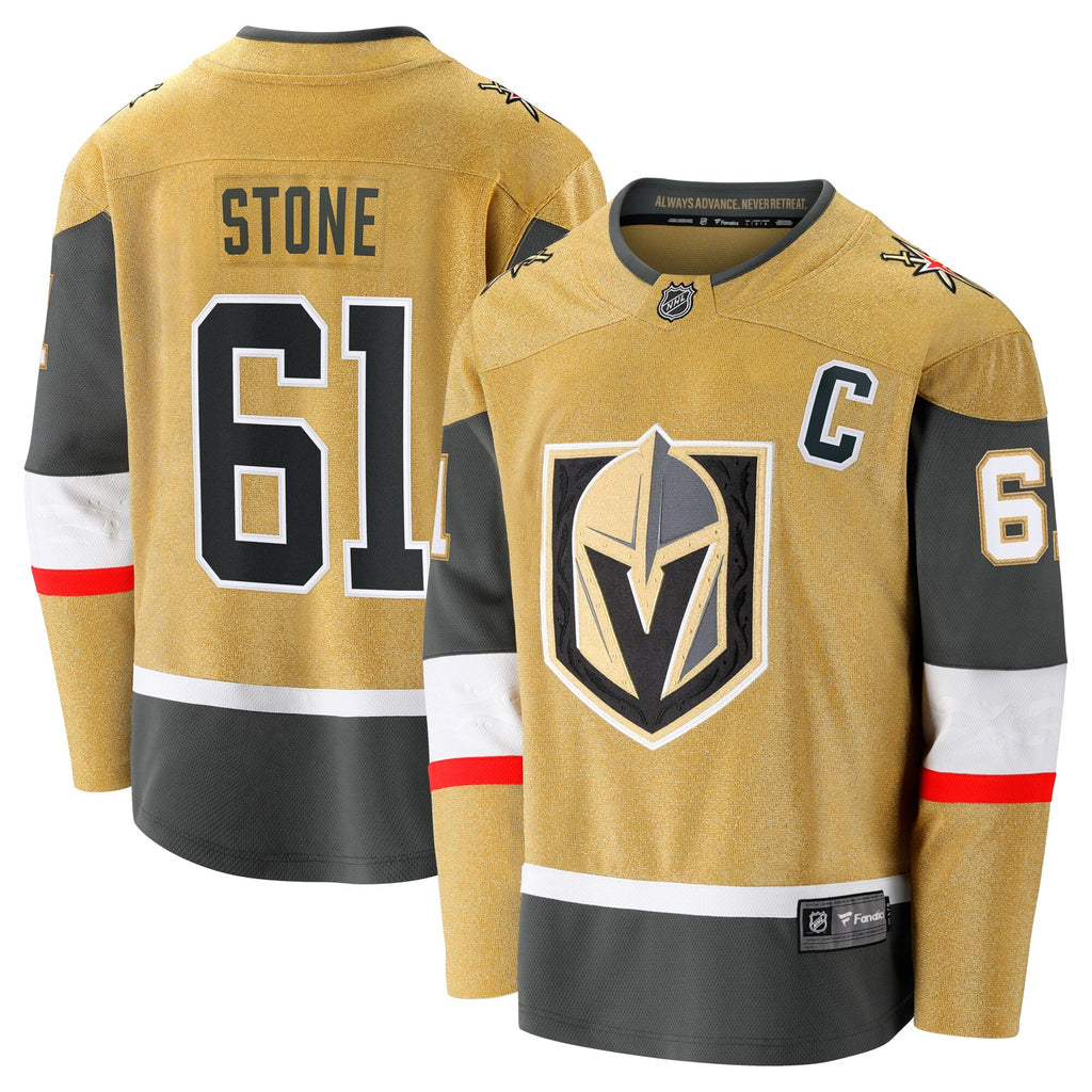Vegas Golden Knights Mark Stone Gold Home Breakaway Jersey product image 2, provided for visual reference and product detail