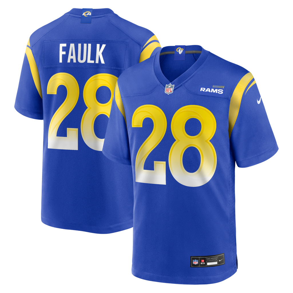 Los Angeles Rams Marshall Faulk Royal Game Retired Player Jersey product image 1, provided for visual reference and product