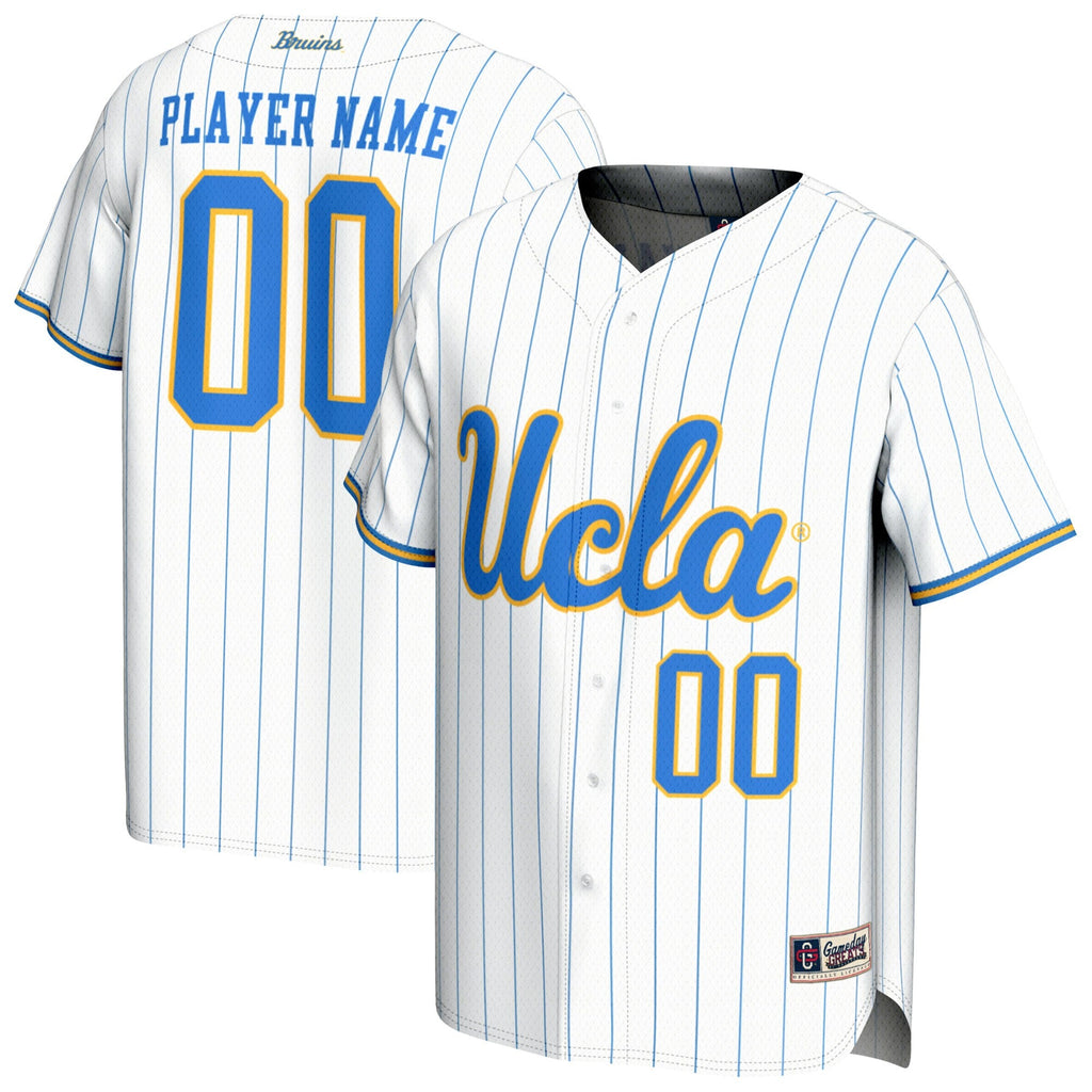 UCLA Bruins Lightweight Collegiate Baseball NIL Pick-A-Player Fashion Jersey - White product image 1, provided for visual