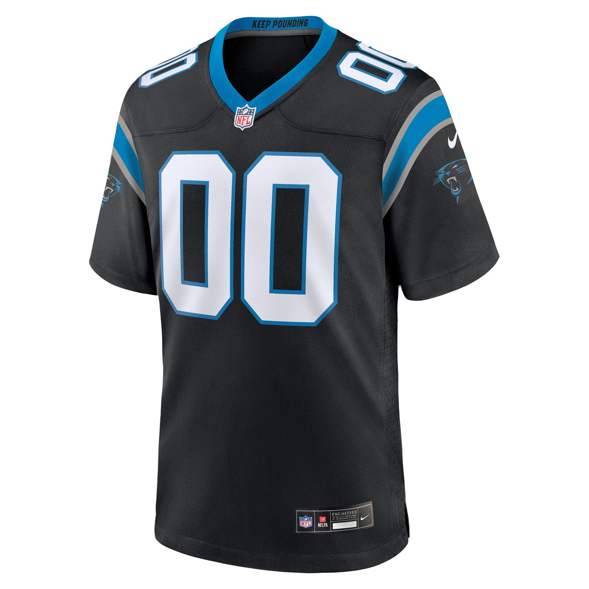 Carolina Panthers Black Custom Game Jersey product image 3, provided for visual reference and product detail review