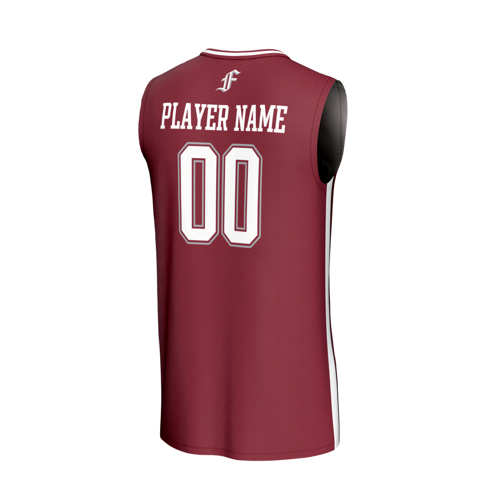 Fordham Rams Lightweight Collegiate Basketball NIL Pick-A-Player Fashion Jersey - Maroon product image 4, provided for