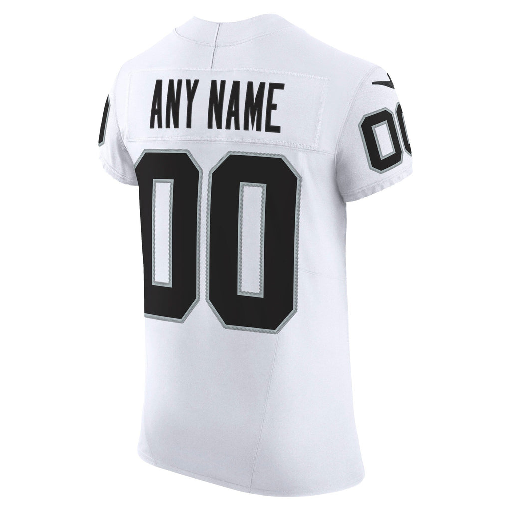Las Vegas Raiders White Vapor F.U.S.E. Elite Custom Jersey product image 4, provided for visual reference and product detail