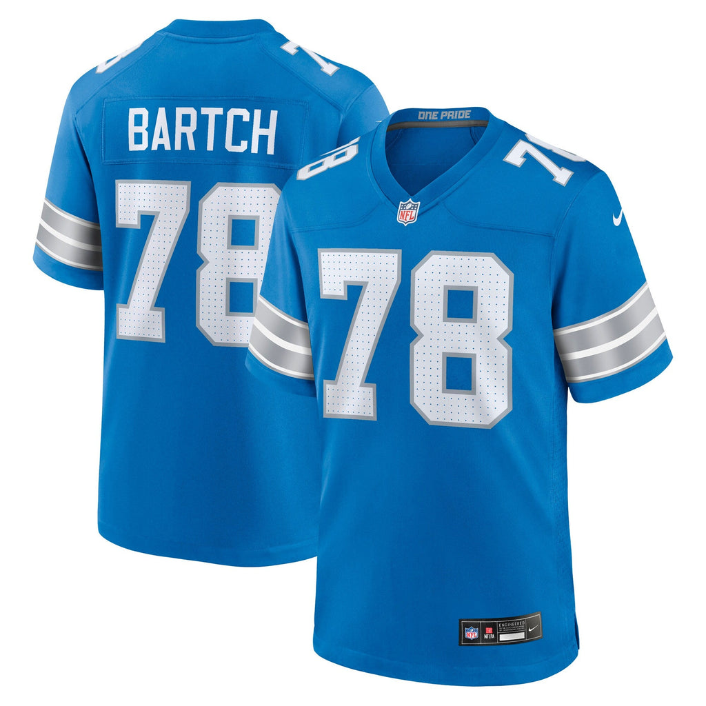 Detroit Lions Ben Bartch Blue Team Game Jersey product image 1, provided for visual reference and product detail review