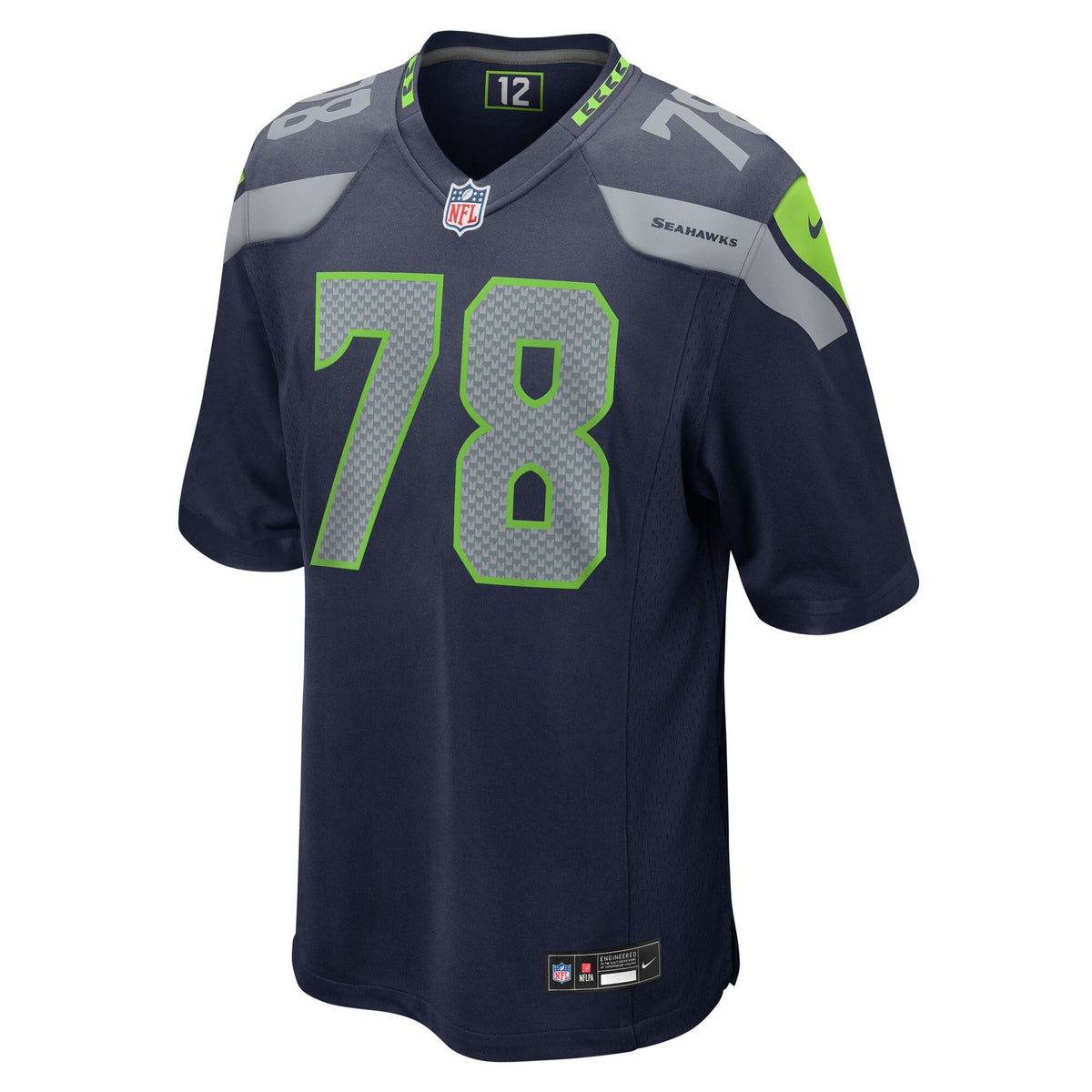 Seattle Seahawks Mason Richman College Navy Team Game Jersey product image 3, provided for visual reference and product