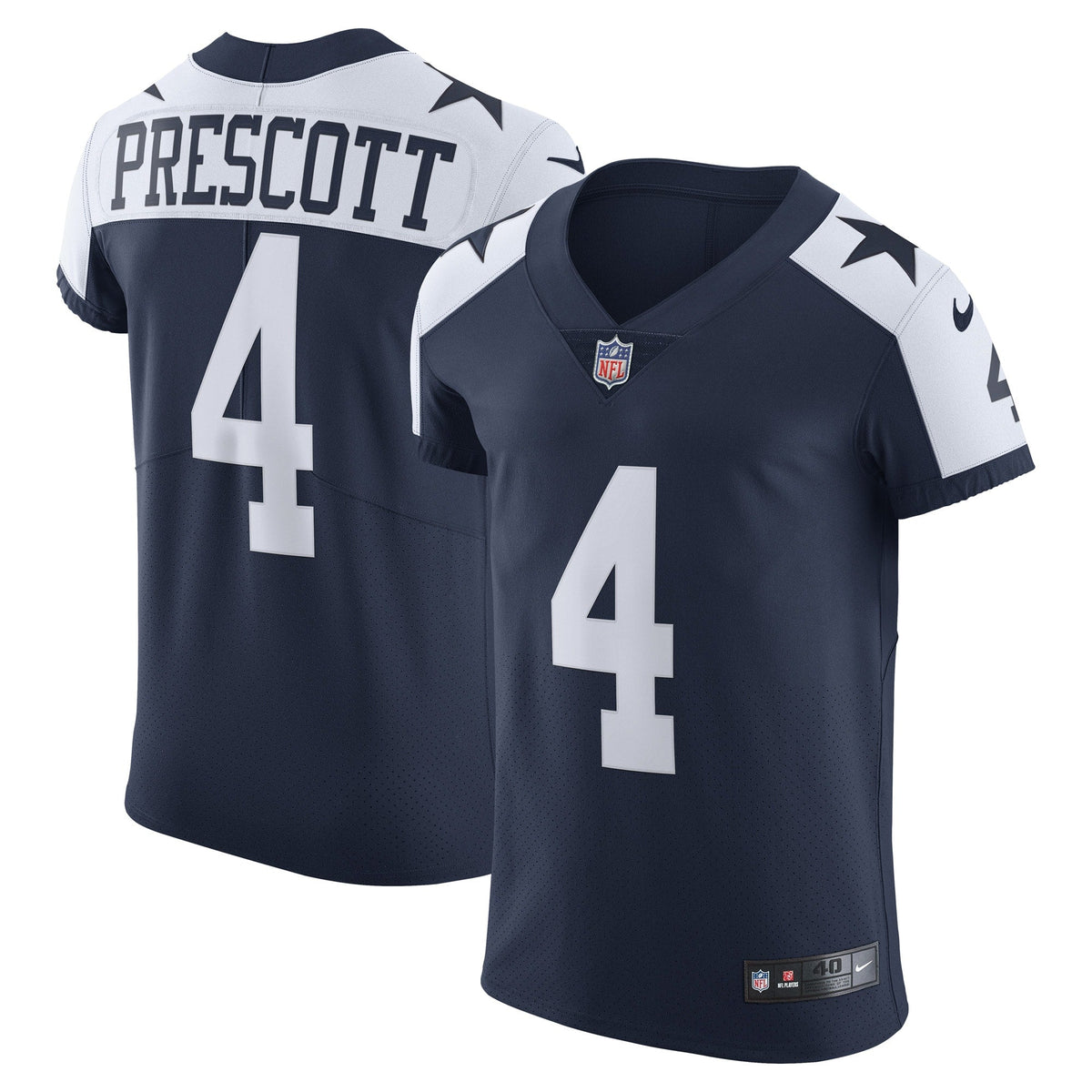 Dallas Cowboys Dak Prescott Navy Alternate Vapor Elite Player Jersey product image 1, provided for visual reference and