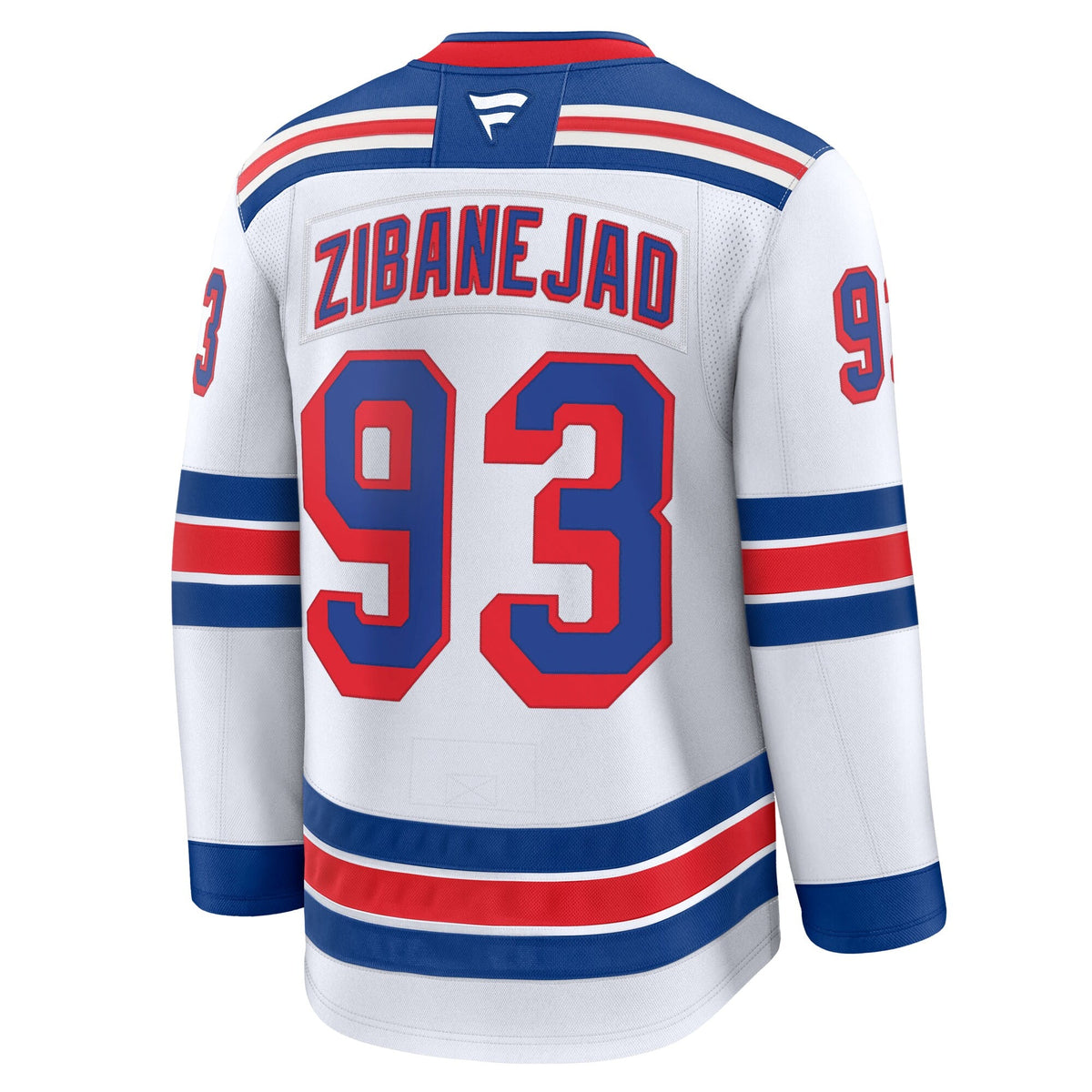 New York Rangers Mika Zibanejad White Away Premium Jersey product image 4, provided for visual reference and product detail