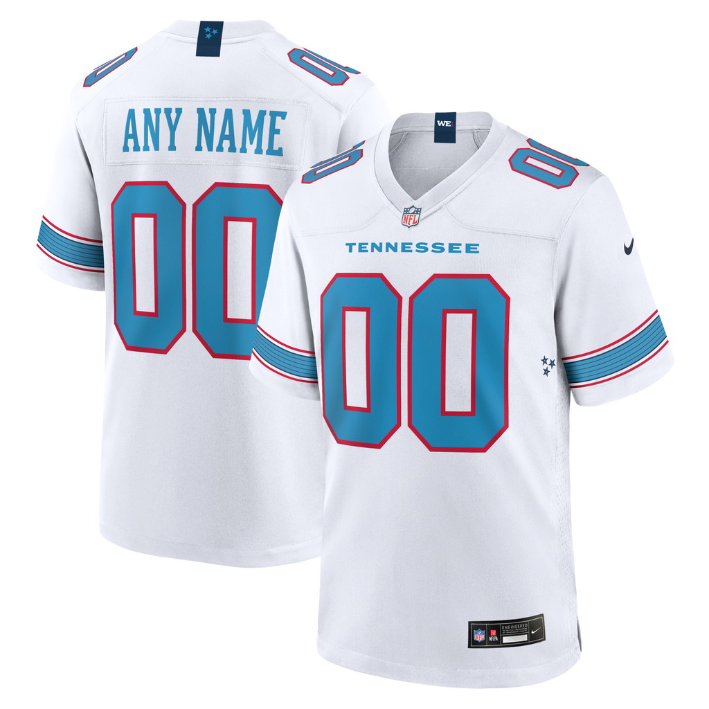 Tennessee Titans White Game Custom Jersey product image 2, provided for visual reference and product detail review