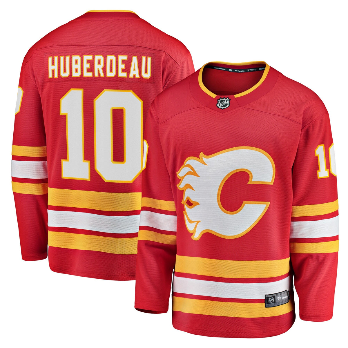 Calgary Flames Jonathan Huberdeau Red Home Breakaway Player Jersey product image 1, provided for visual reference and